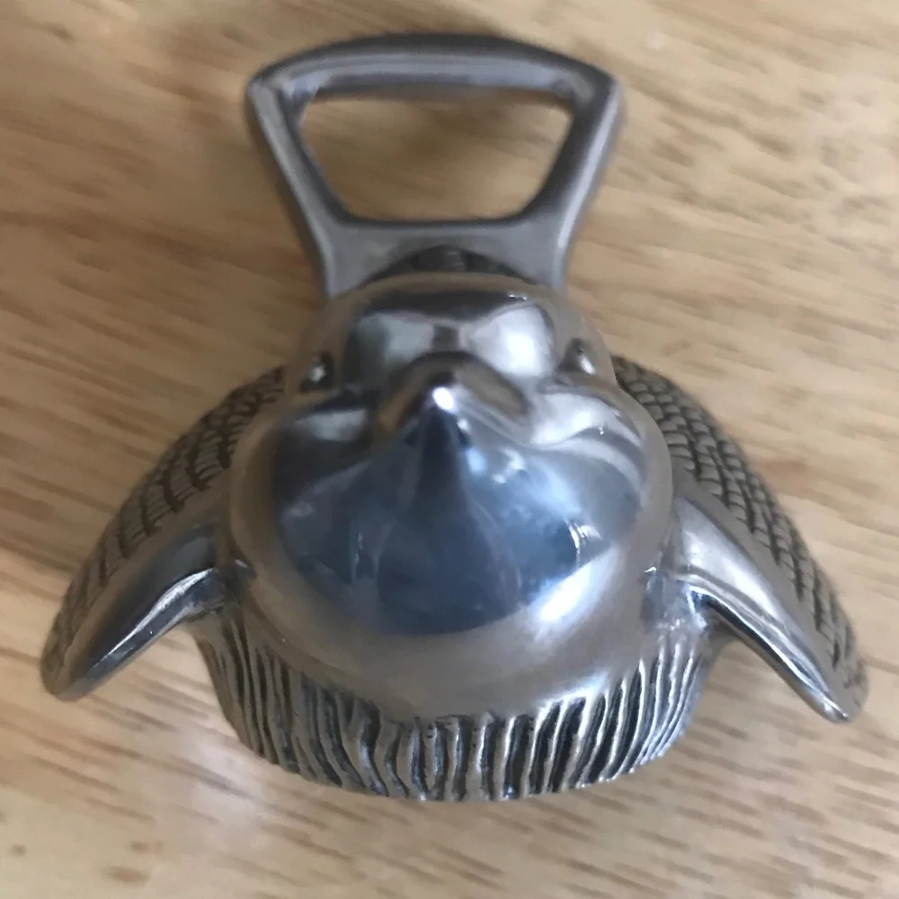 Vintage Silver Color Mid-Century Metal Bird Shaped Bottle Opener